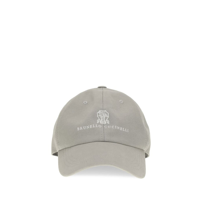 Brunello Cucinelli Gray Cotton Cap (Baseball Hat)
