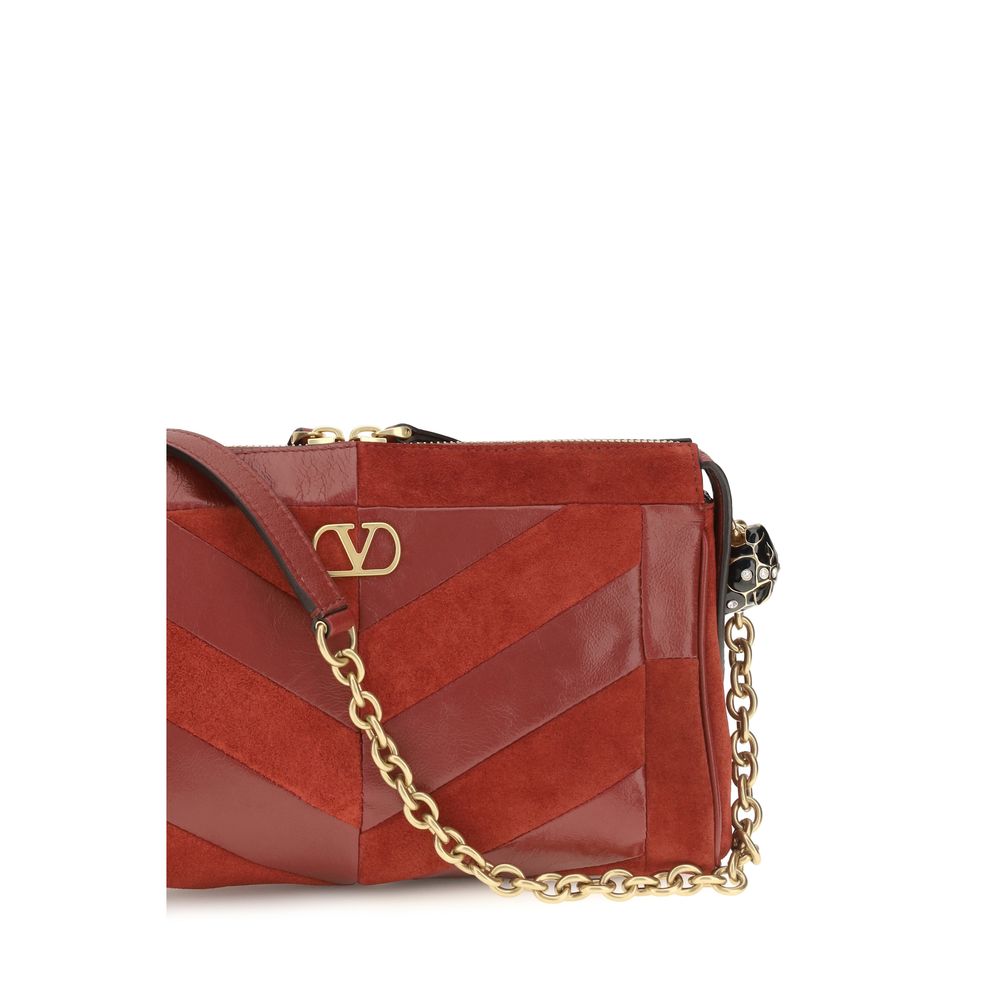 Valentino Garavani Panthea Red Leather Shoulder Bag