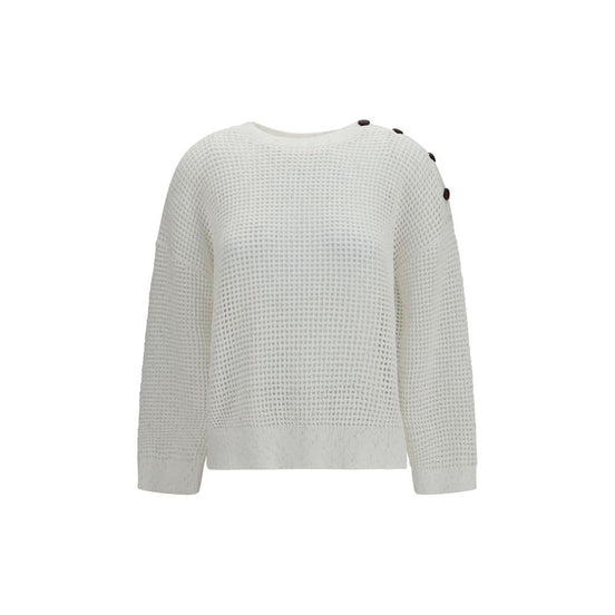 Brunello Cucinelli White Cotton Sweatshirt