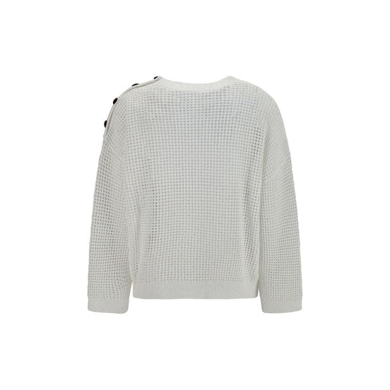 Brunello Cucinelli White Cotton Sweatshirt