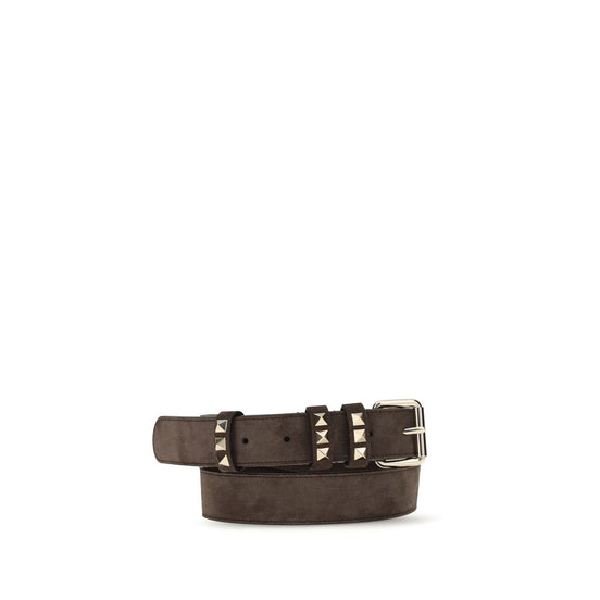 Valentino Garavani Brown Suede Leather Regular Belt