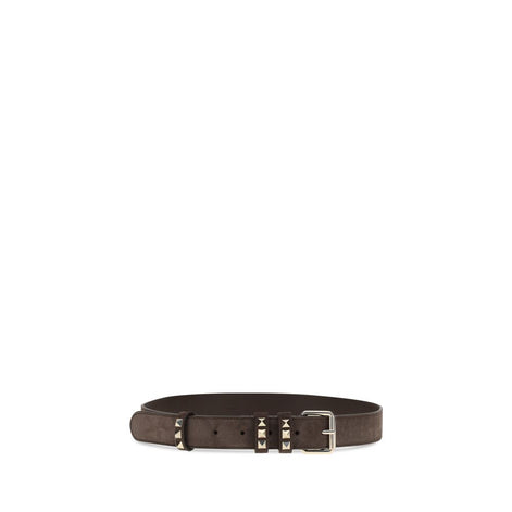 Valentino Garavani Brown Suede Leather Regular Belt