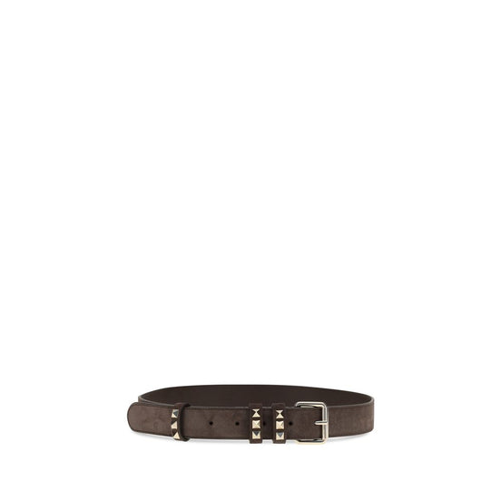 Valentino Garavani Brown Suede Leather Regular Belt