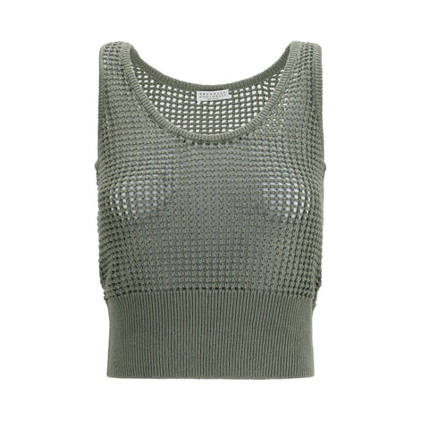 Brunello Cucinelli Bicolor Cotton Tank Tops