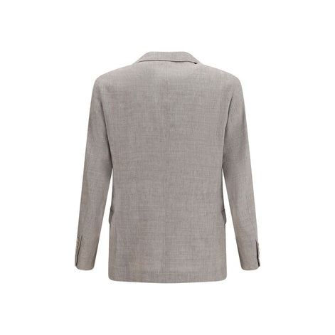 Brunello Cucinelli Beige Linen Full-Length Jacket