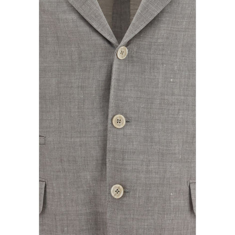 Brunello Cucinelli Beige Linen Full-Length Jacket