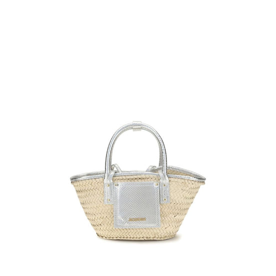 Jacquemus small Soli basket Beige Raffia Handbag