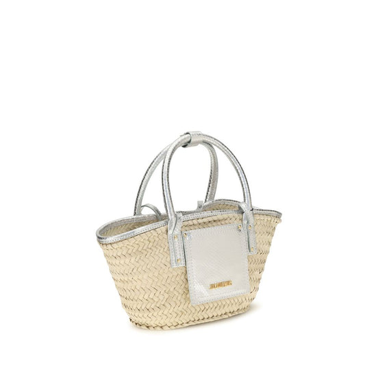Jacquemus small Soli basket Beige Raffia Handbag