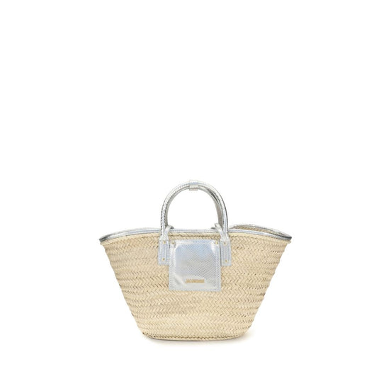Jacquemus Soli basket Beige Raffia Handbag