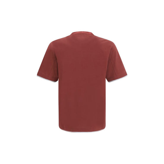 Brunello Cucinelli Bordeaux Cotton T-Shirt