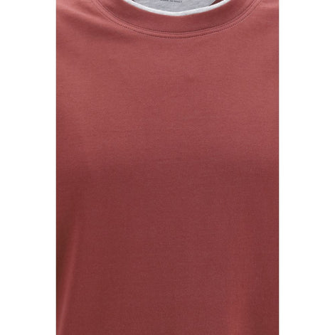 Brunello Cucinelli Bordeaux Cotton T-Shirt