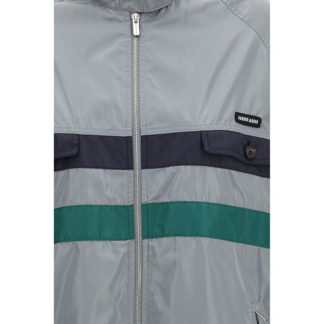 Miu Miu Gray Polyester Shell Jacket