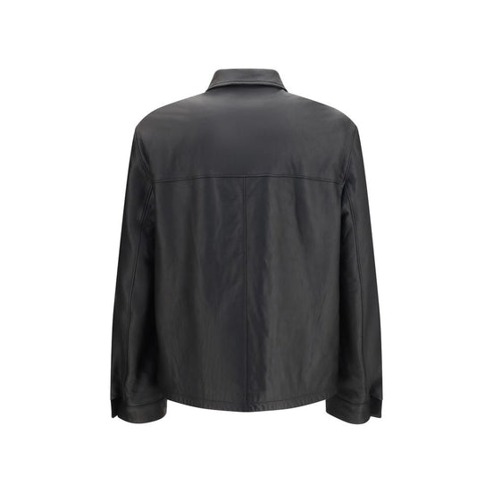 Prada Black Lamb Ovis Aries Aries Leather Jacket