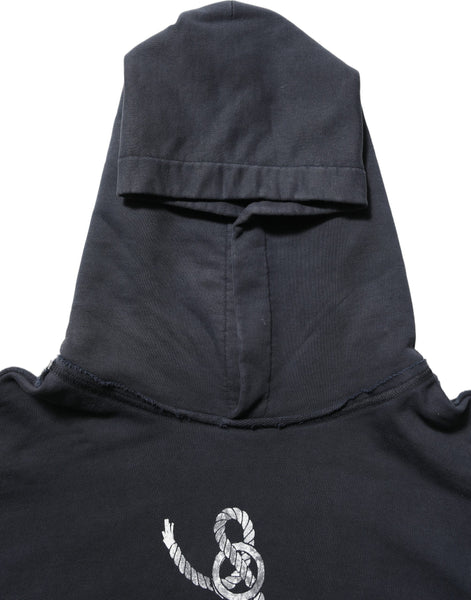 Dolce & Gabbana Black Anchor Print Hooded Sweatshirt Sweater