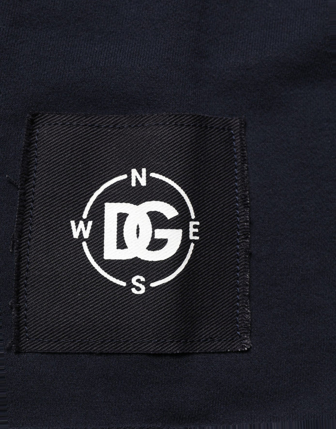 Dolce & Gabbana Dark Blue Logo Cotton Sweatshirt Sweater