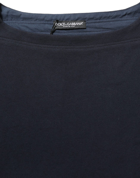 Dolce & Gabbana Dark Blue Logo Cotton Sweatshirt Sweater