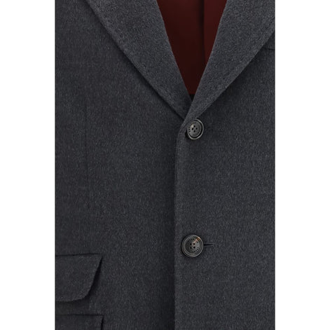 Brunello Cucinelli Gray Cashmere Coat