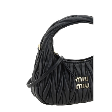 Miu Miu Black Calf Leather Bos Taurus Handbag