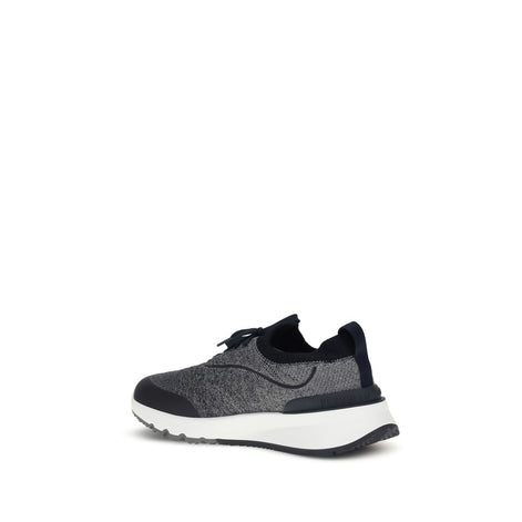Brunello Cucinelli Gray Cotton Athletic Sneakers