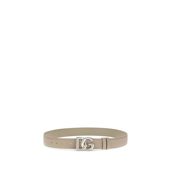 Dolce & Gabbana Gray Calf Leather Bos Taurus Regular Belt