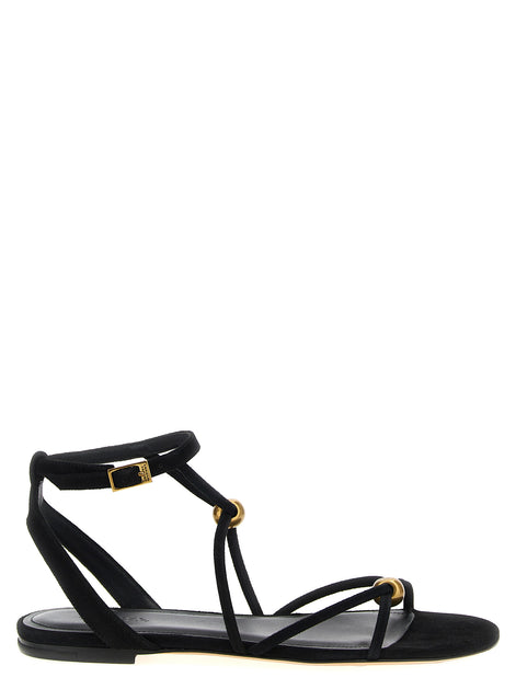 Isabel Marant Black Goatskin Flat Sandals