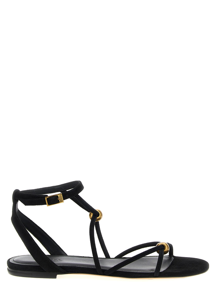 Isabel Marant Black Goatskin Flat Sandals