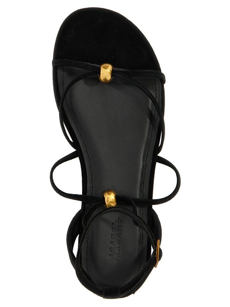 Isabel Marant Black Goatskin Flat Sandals