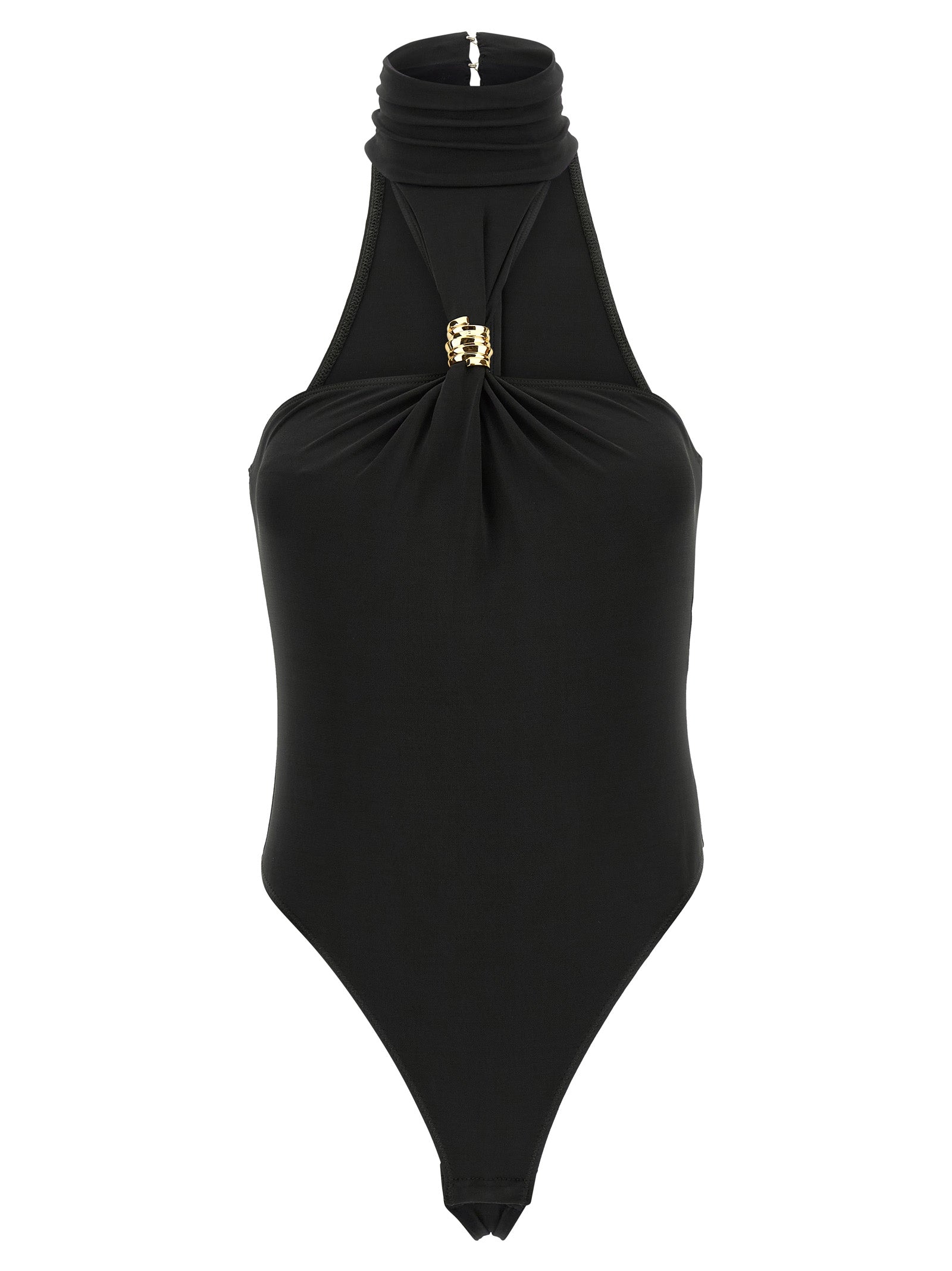 Elisabetta Franchi Black Viscose Bodysuit