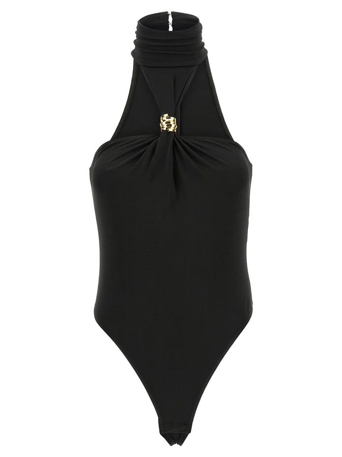 Elisabetta Franchi Black Viscose Bodysuit