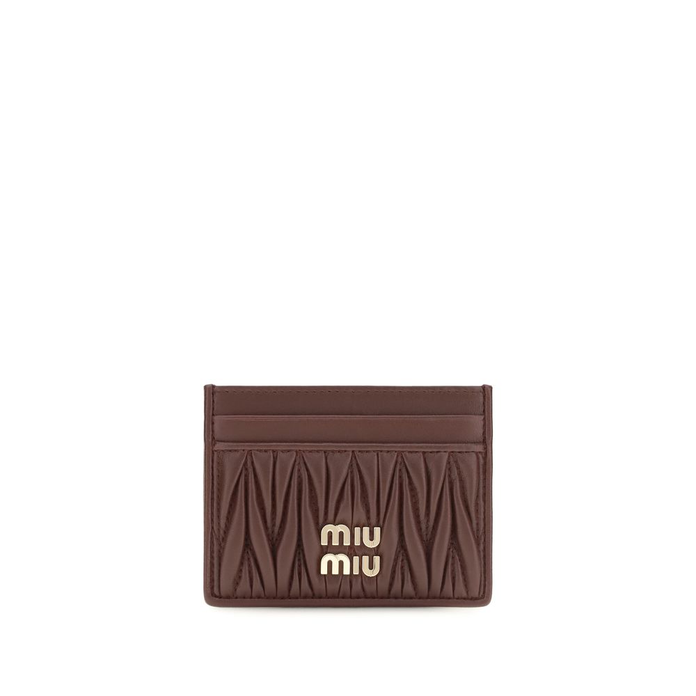 Miu Miu Cardholder Bordeaux Lamb Wallet