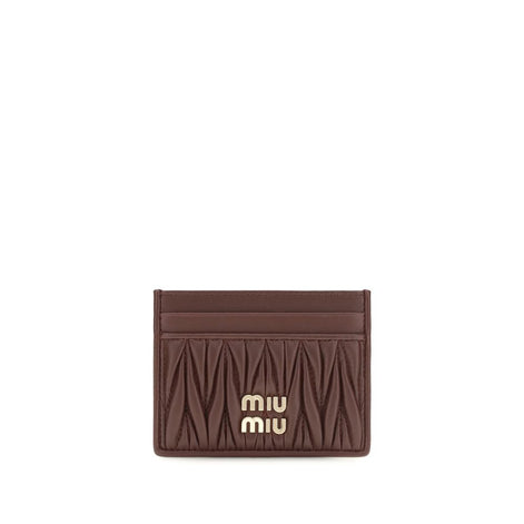 Miu Miu Cardholder Bordeaux Lamb Wallet