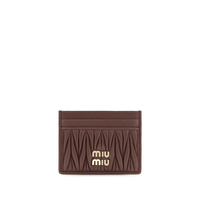 Miu Miu Cardholder Bordeaux Lamb Wallet