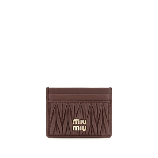 Miu Miu Cardholder Bordeaux Lamb Wallet