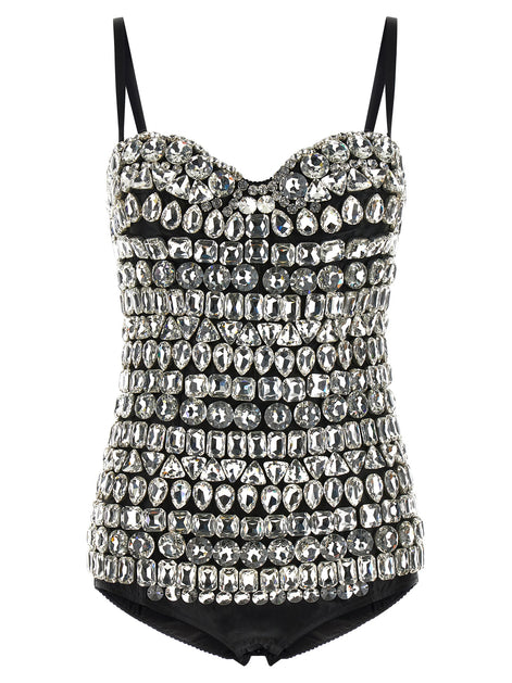 Dolce & Gabbana Silver Polyamide Bodysuit