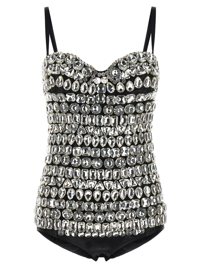 Dolce & Gabbana Silver Polyamide Bodysuit