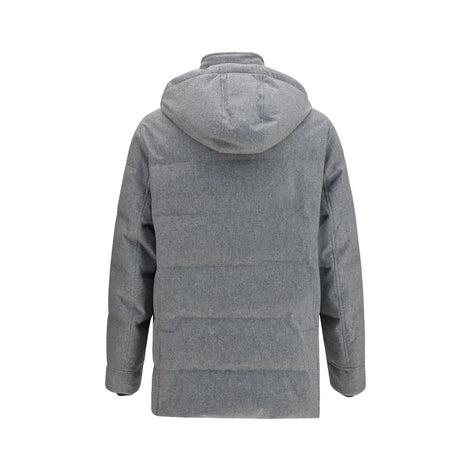 Brunello Cucinelli Gray Cashmere Full-Length Jacket