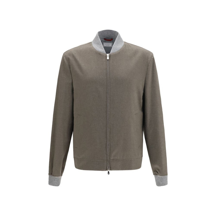 Brunello Cucinelli Bicolor Cashmere Bomber