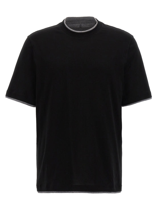 Brunello Cucinelli Black Cotton T-Shirt