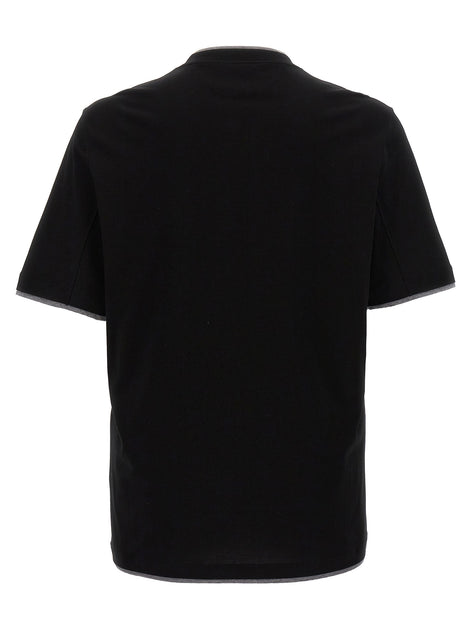 Brunello Cucinelli Black Cotton T-Shirt
