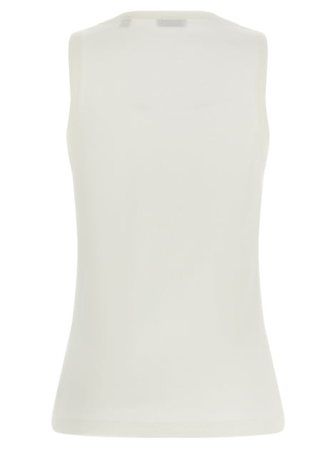 Burberry White Cotton Tank Tops