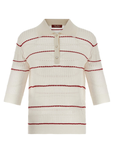 Max Mara White Silk Polo Shirt