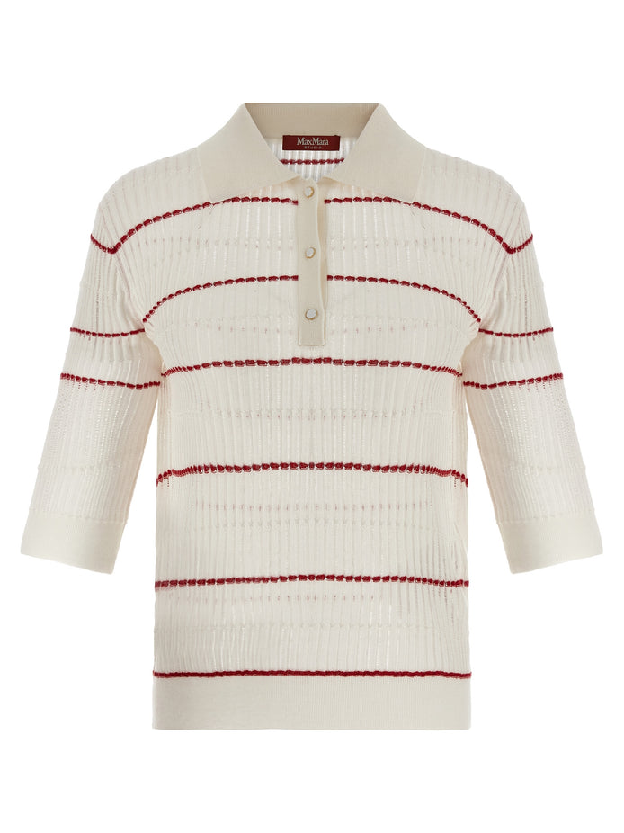 Max Mara White Silk Polo Shirt