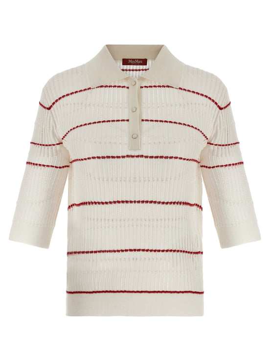 Max Mara White Silk Polo Shirt