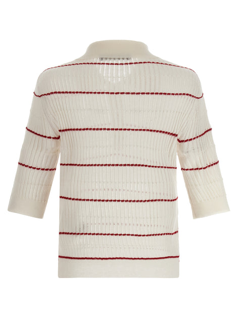 Max Mara White Silk Polo Shirt