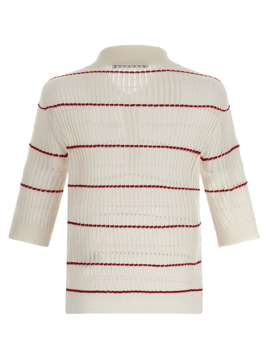 Max Mara White Silk Polo Shirt