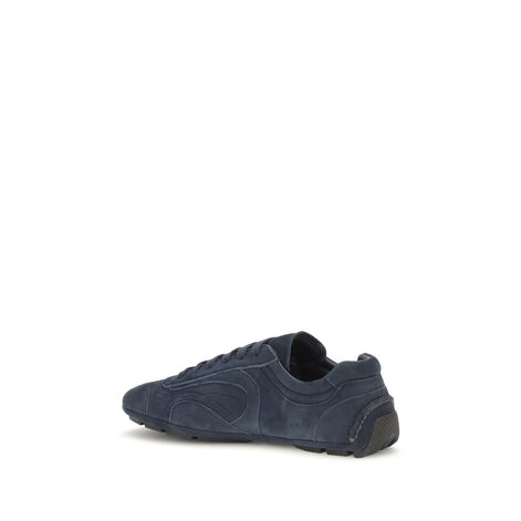 Prada Blue Calf Leather Bos Taurus Athletic Sneakers