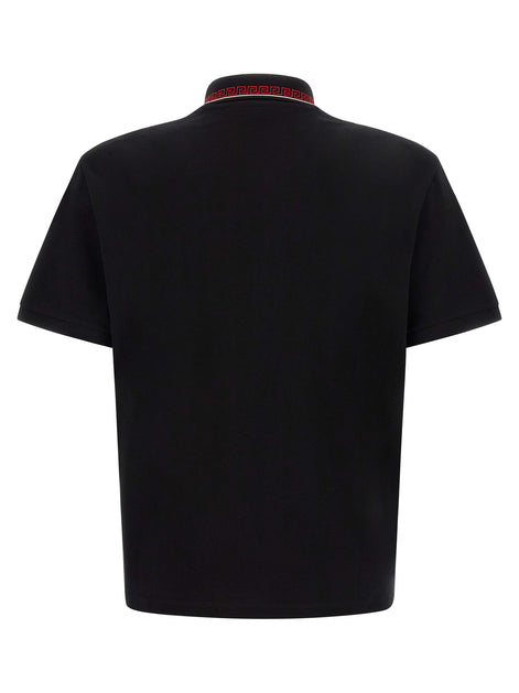 Versace Black Cotton Polo Shirt
