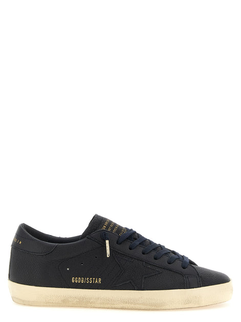 Golden Goose Blue Cowhide Low Top Sneakers