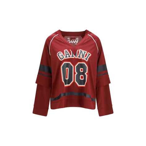 Ganni Bordeaux Polyester Sweatshirt