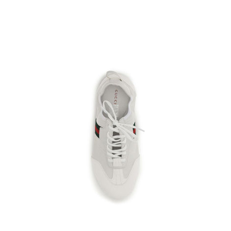 Gucci White Calf Leather Bos Taurus Low Top Sneakers